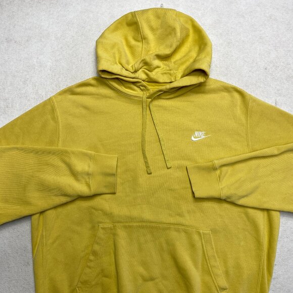Vintage Nike Hoodie Men's XL Yellow Drawstring Pullover Swoosh White Tag Y2K - Picture 1 of 12